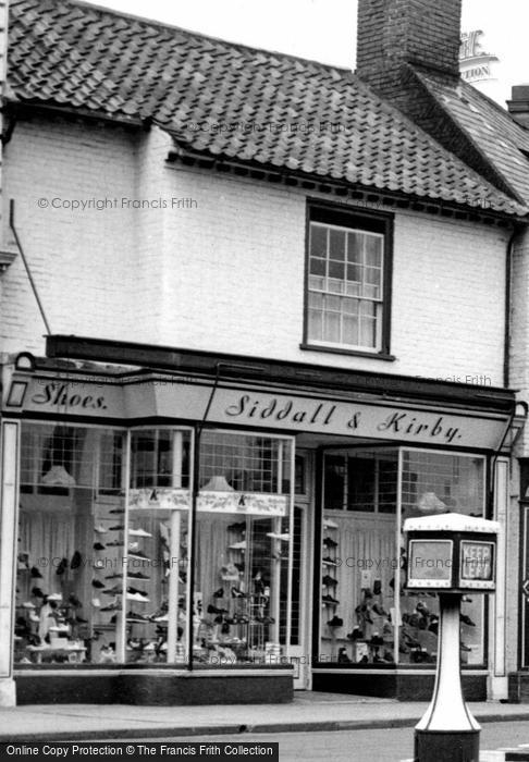 Photo of Beccles, Siddall & Kirby Shoe Shop, Exchange Square c.1955