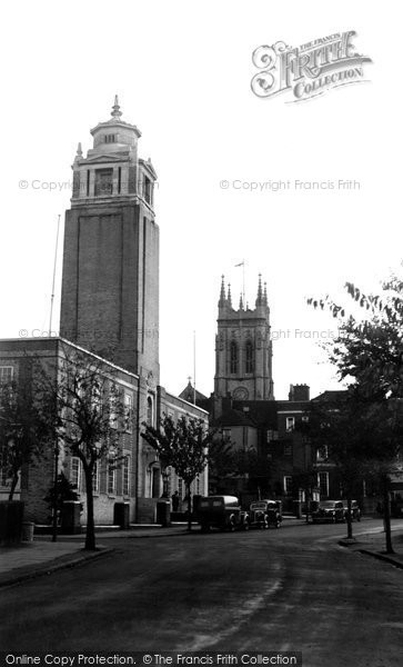 Photo of Beckenham, Town Hall And St George's Church 1947