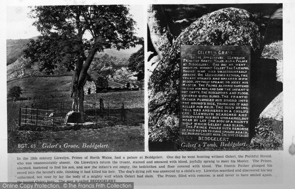 Photo of Beddgelert, Gelert's Grave Postcard c.1950