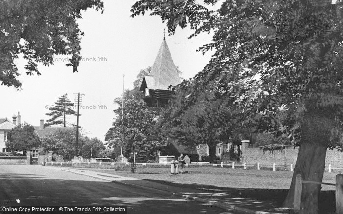 Photo of Bedfont, The Green And Church c.1951