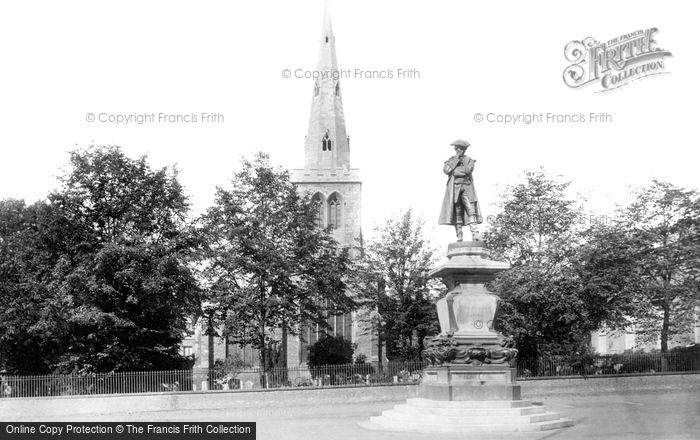Photo of Bedford, John Howard Statue And St Paul's Church 1897