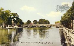 River Ouse And Town Bridge c.1955, Bedford