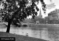 River Ouse And Town Bridge c.1955, Bedford