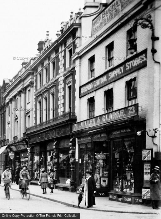 Photo of Bedford, Shop Fronts On The High Street 1921
