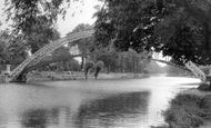 Bedford, the Great Ouse and Suspension Bridge c1955
