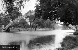 Bedford, the Great Ouse and Suspension Bridge c1955