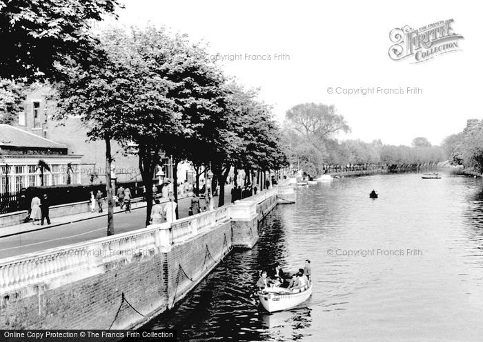 Photo of Bedford, View From Town Bridge c.1955