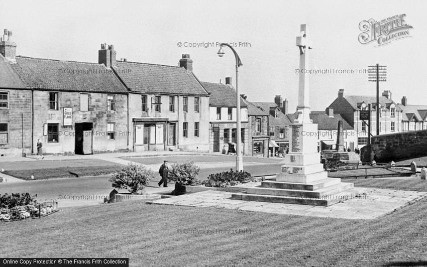 Bedlington, the War Memorial and Front Street West c1955