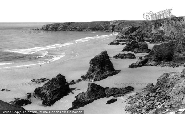 Photo of Bedruthan Steps, c.1955