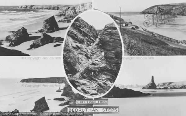 Photo of Bedruthan Steps, Composite c.1955