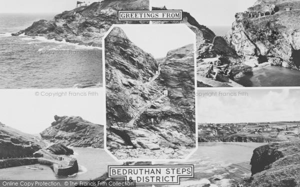 Photo of Bedruthan Steps, Composite c.1955