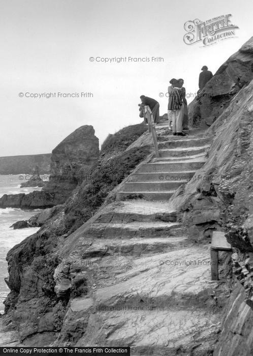 Photo of Bedruthan Steps, On The Old Steps 1935