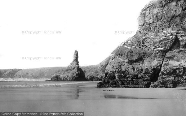 Photo of Bedruthan Steps, The Shore And Queen Elizabeth Rock c.1955