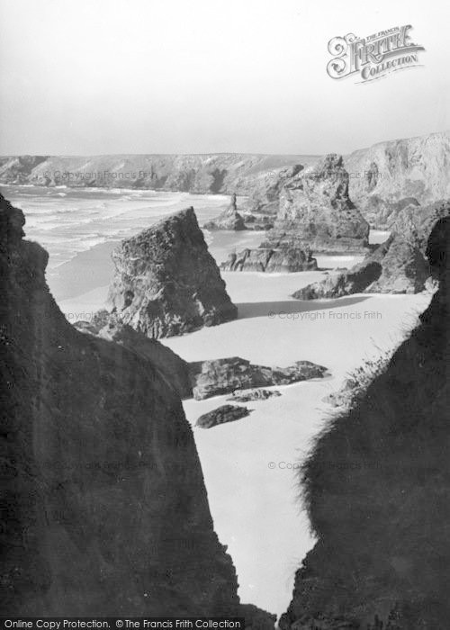 Photo of Bedruthan Steps, View Of The Beach c.1955