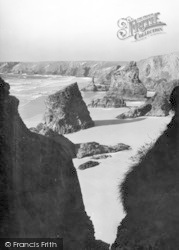 View Of The Beach c.1955, Bedruthan Steps