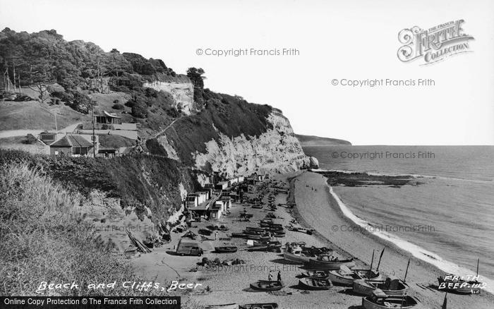 Photo of Beer, Beach And Cliffs c.1965