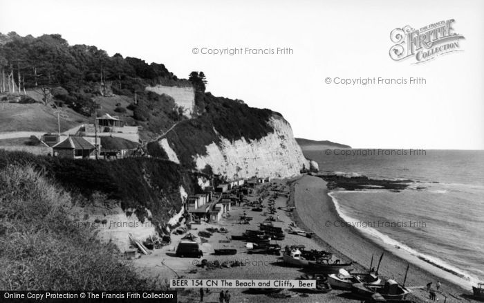 Photo of Beer, Beach And Cliffs c.1965