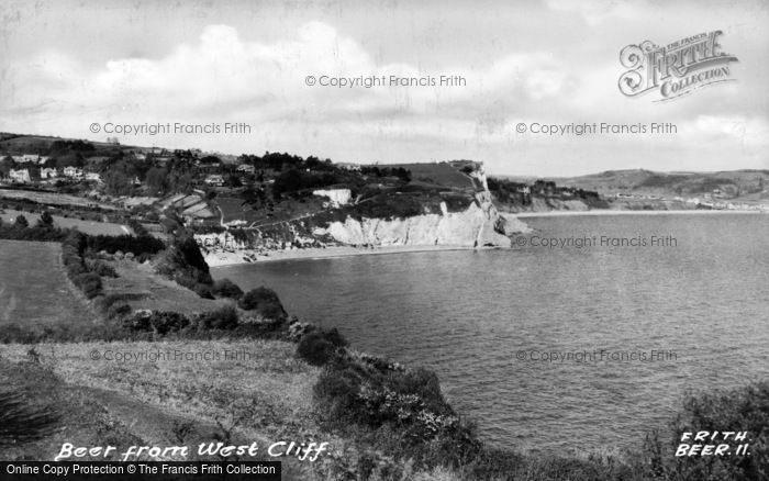 Photo of Beer, From West Cliff c.1955