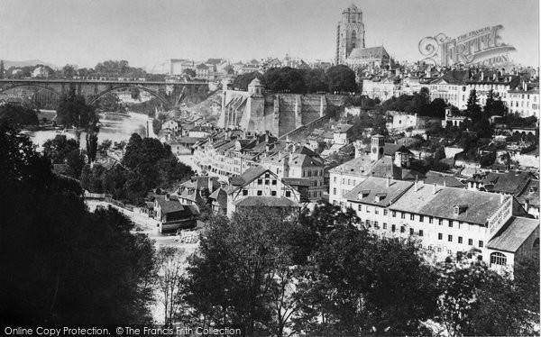 Photo of Berne, Cathedral And Kirchenfeldbrucke c.1885