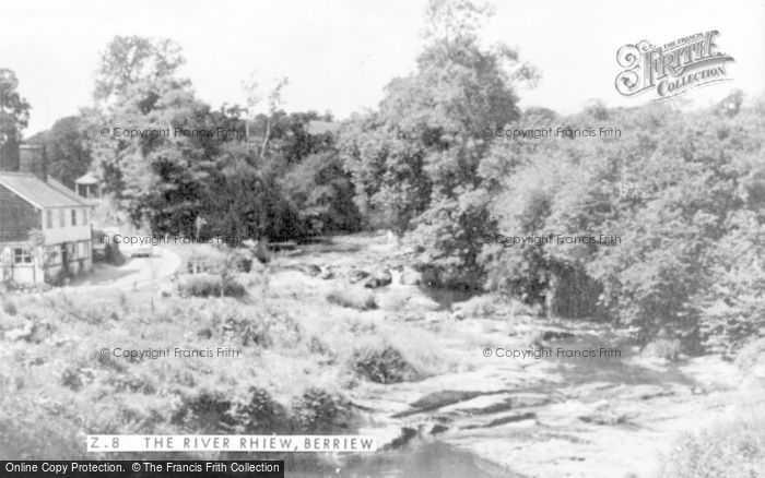 Photo of Berriew, The River Rhiew c.1955