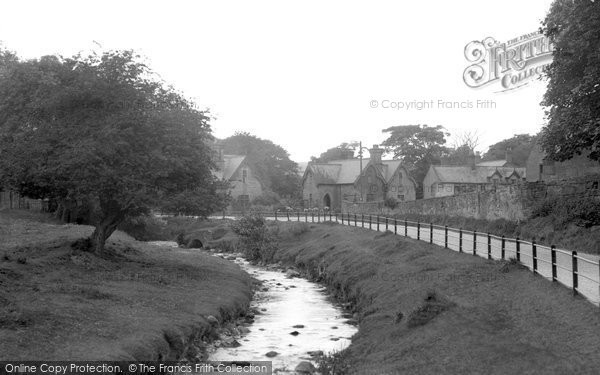 Photo of Bersham, The River Clywedog And Road c.1936