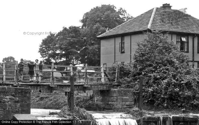 Photo of Bersham, Waterfall And Footbridge 1936