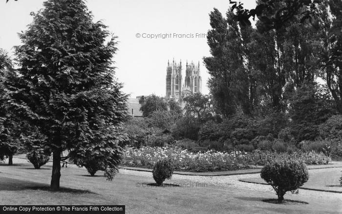 Photo of Beverley, Minster, From Library Gardens c.1960
