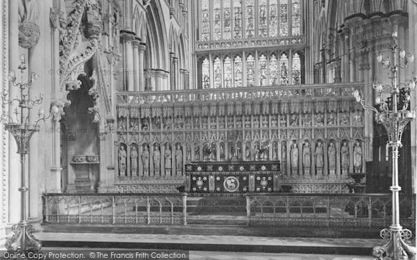 Photo of Beverley, Minster, The Reredos 1934
