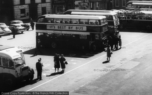 Photo of Beverley, Parked Buses, Saturday Market c.1965