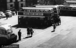 Parked Buses, Saturday Market c.1965, Beverley
