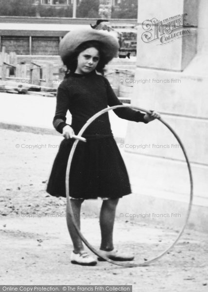 Photo of Bexhill, Girl With Toy Hoop 1904
