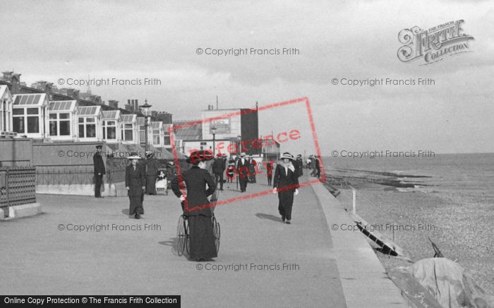Photo of Bexhill, The Front, Walking By 1912