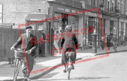 Police Box And Cyclists c.1955, Bexley