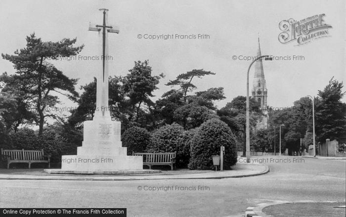 Photo of Bexley, The Memorial And St John's Church c.1955
