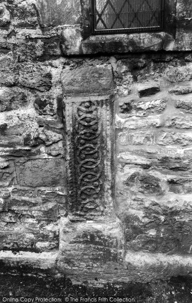Photo of Bibury, The Saxon Stone In North Side Of The Church Wall c.1960