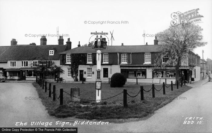 Photo of Biddenden, The Village Sign c.1960