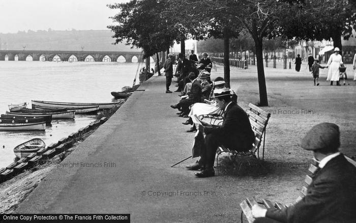 Photo of Bideford, Benches, The River Bank 1919