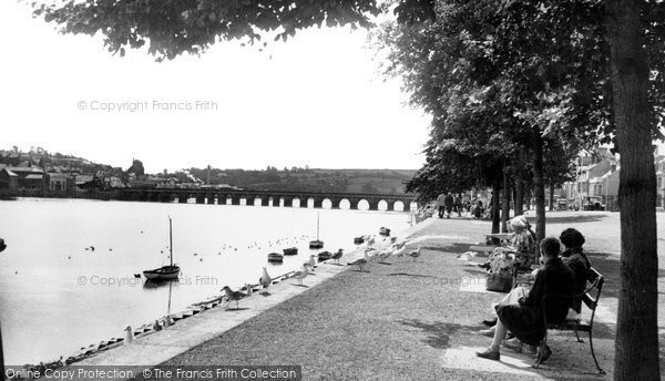 Photo of Bideford, The River Torridge And Long Bridge c.1955