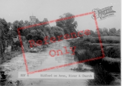 River And Church c.1955, Bidford-on-Avon
