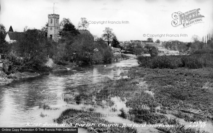 Photo of Bidford On Avon, River And Church c.1955