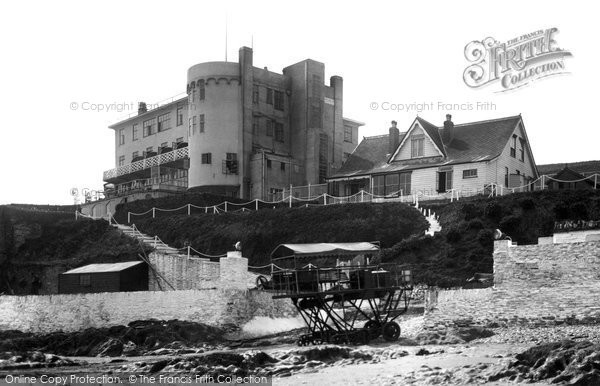 Photo of Bigbury On Sea, Burgh Island Hotel And Tractor c.1933