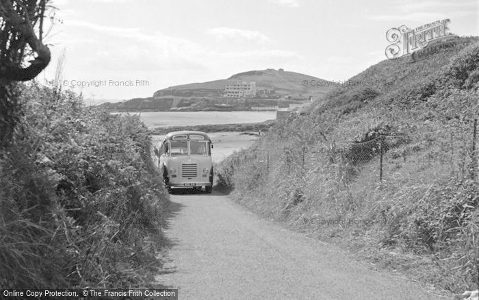 Photo of Bigbury On Sea, Bus On The Beach Path 1952