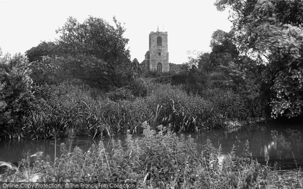 Photo of Biggleswade, St Andrew's Church From River Ivel 1925