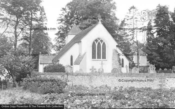 Photo of Bighton, All Saints Church c.1955
