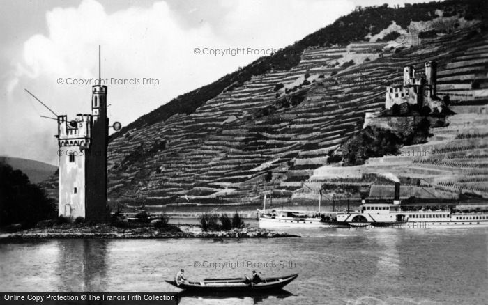 Photo of Bingen Am Rhein, The Mouse Tower And Ehrensfels c.1930