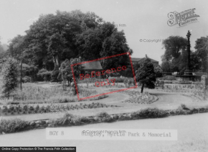 Photo of Bingley, Myrtle Park And Memorial c.1955