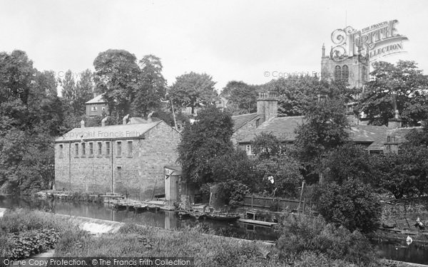 Photo of Bingley, Weir And Church 1923