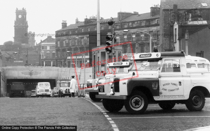 Photo of Birkenhead, Police Vehicles By Queensway Tunnel c.1965