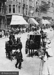 Carriages In Corporation Street 1899, Birmingham