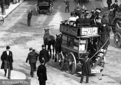 Horse Drawn Bus In New Street 1896, Birmingham
